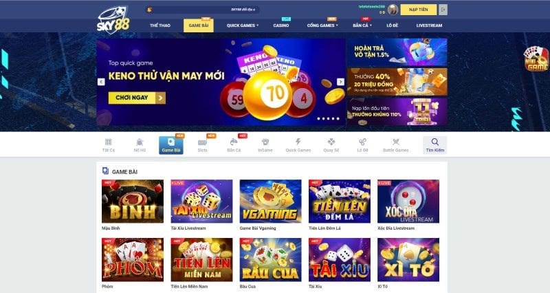 Danh Sách Game Cá Cược Hấp Dẫn Của Sky88